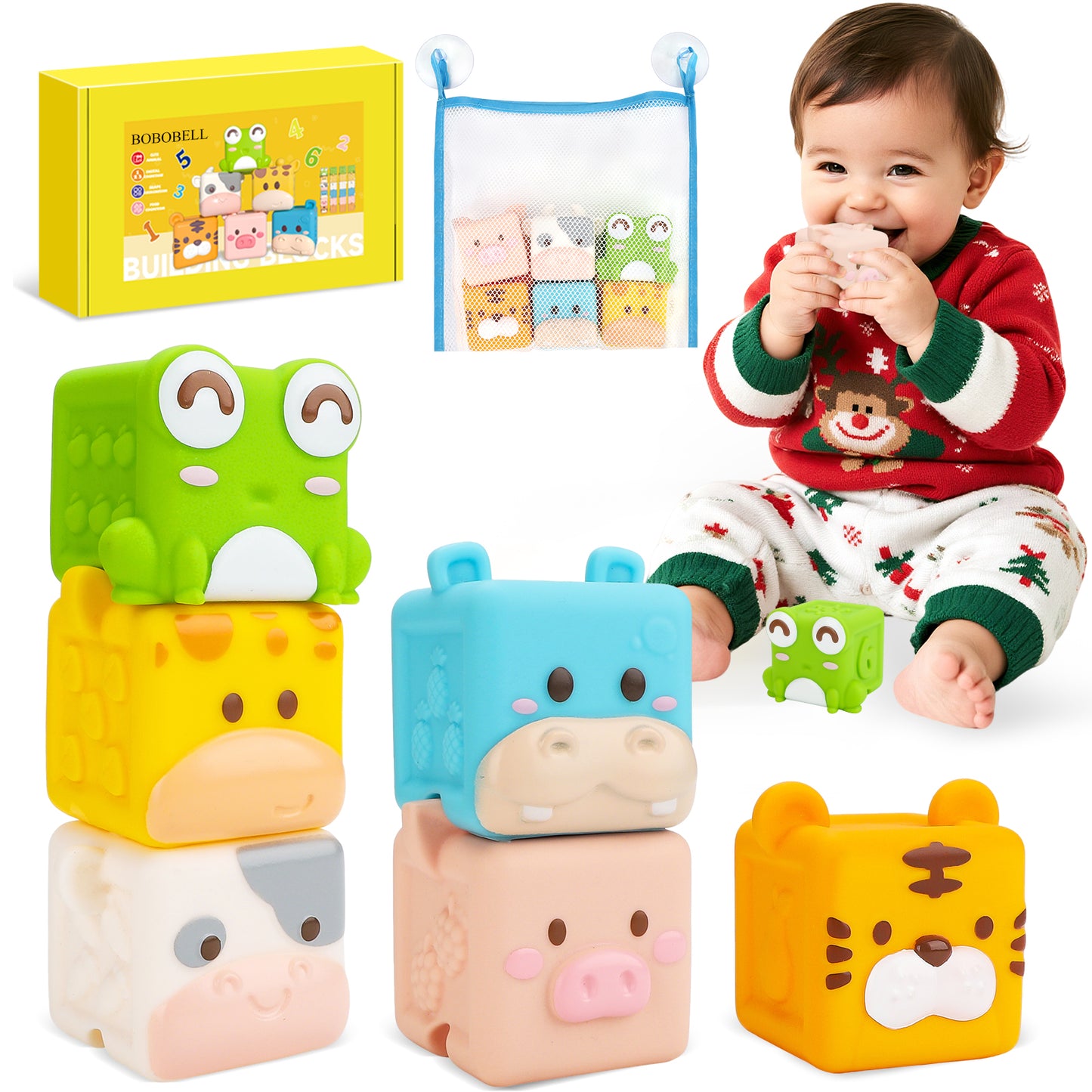 BOBOBELL Animal Soft Baby Blocks