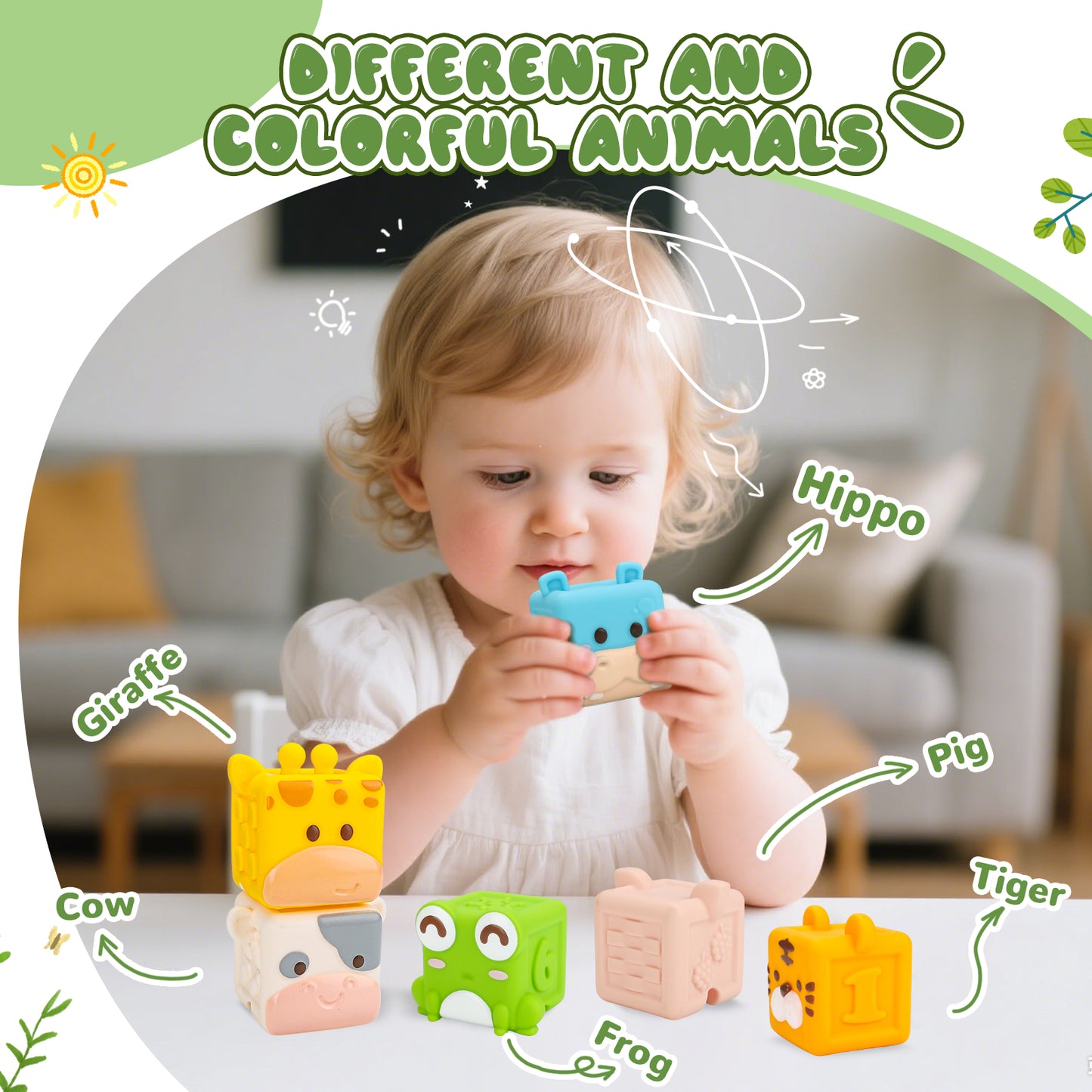 BOBOBELL Animal Soft Baby Blocks