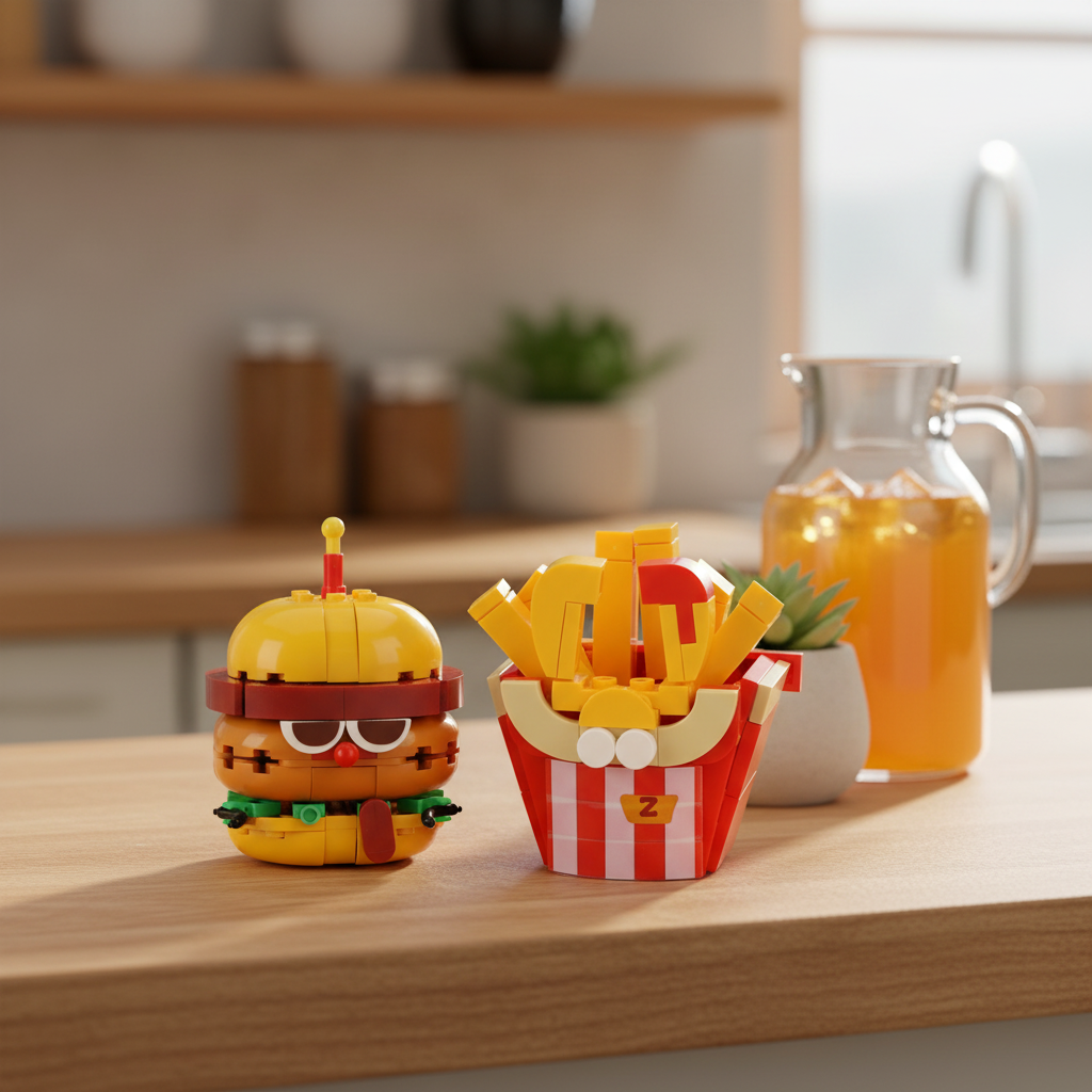 BOBOBELL Hamburger and fries building block set