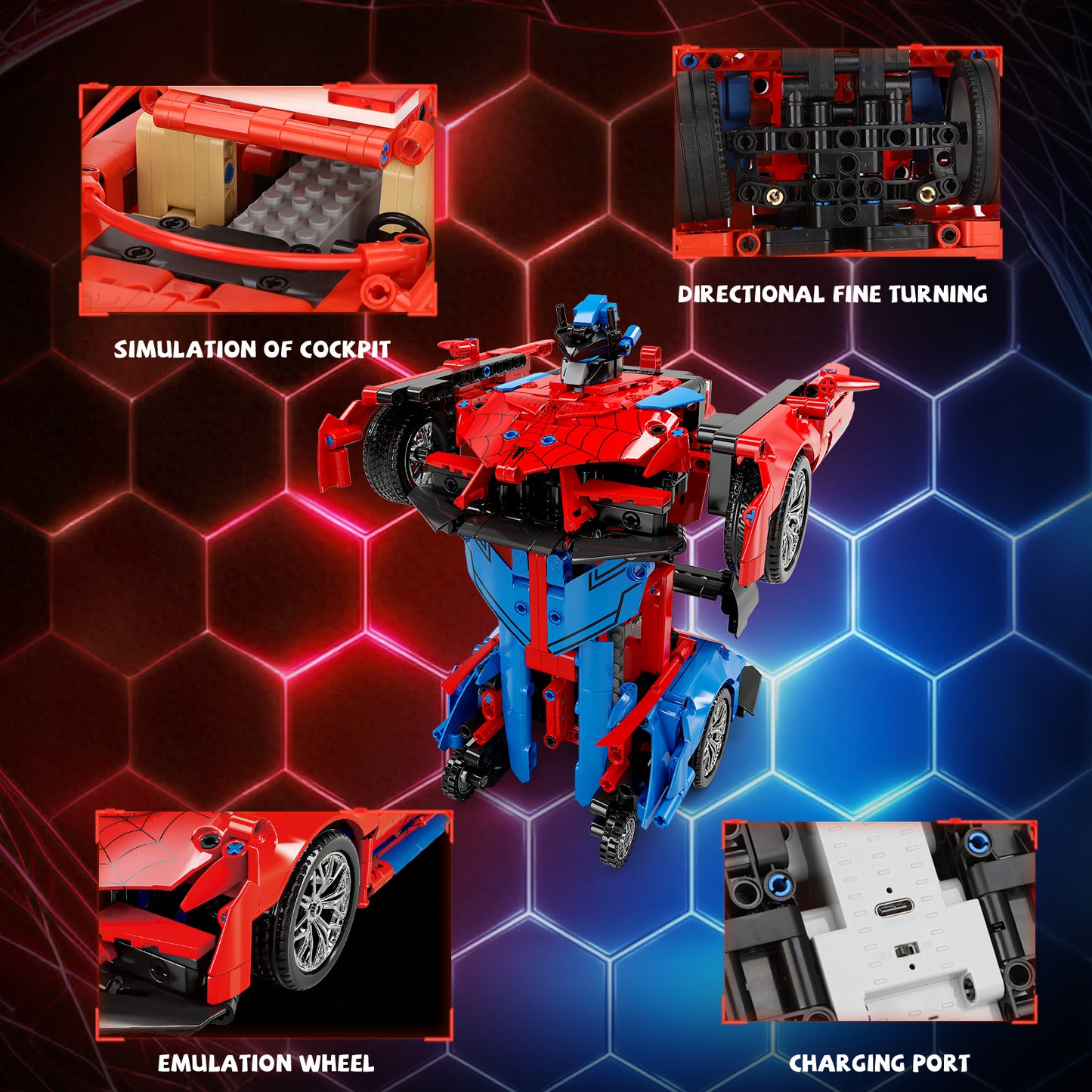 BOBOBELL 2 in 1 Remote Control Racing Car Building Blocks