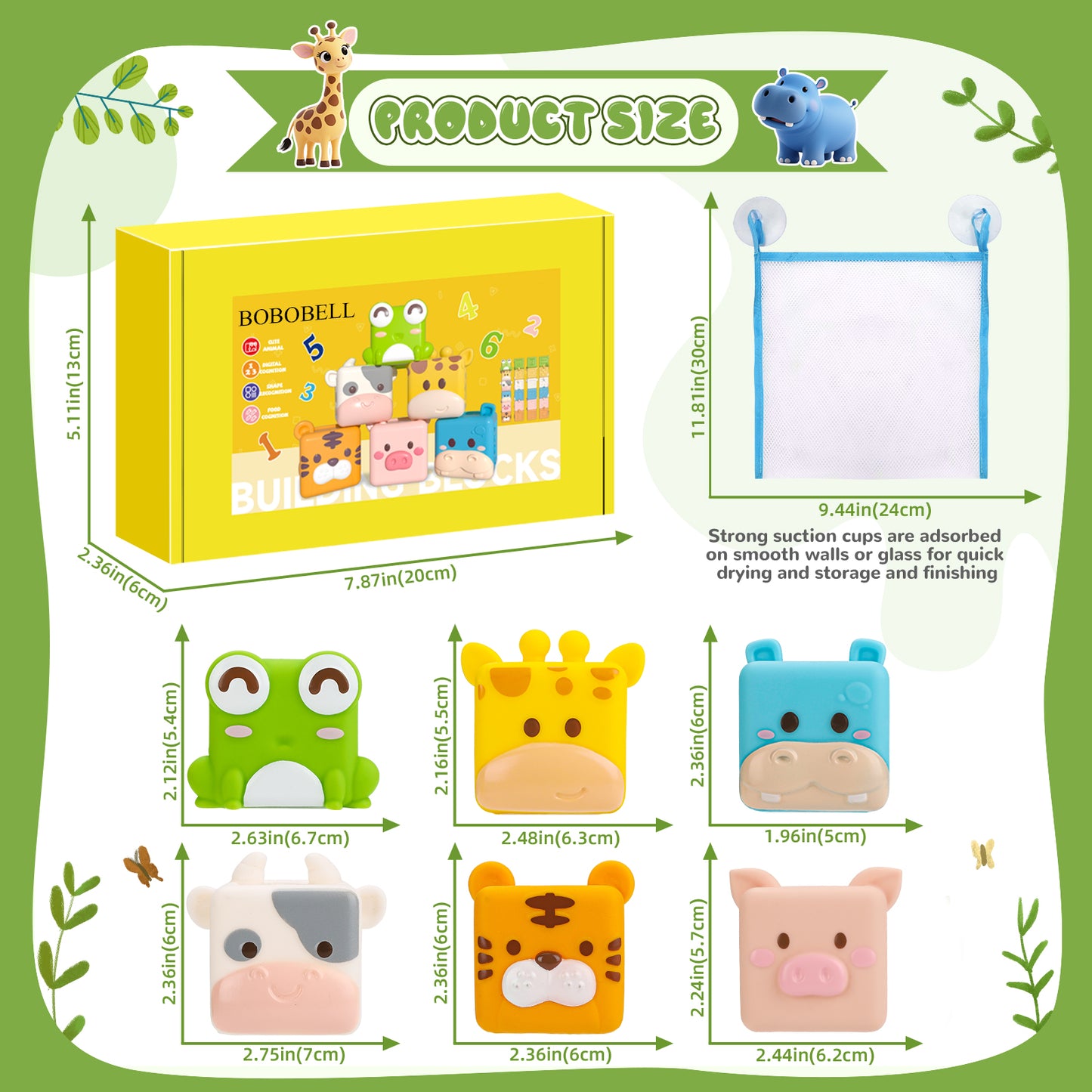 BOBOBELL Animal Soft Baby Blocks