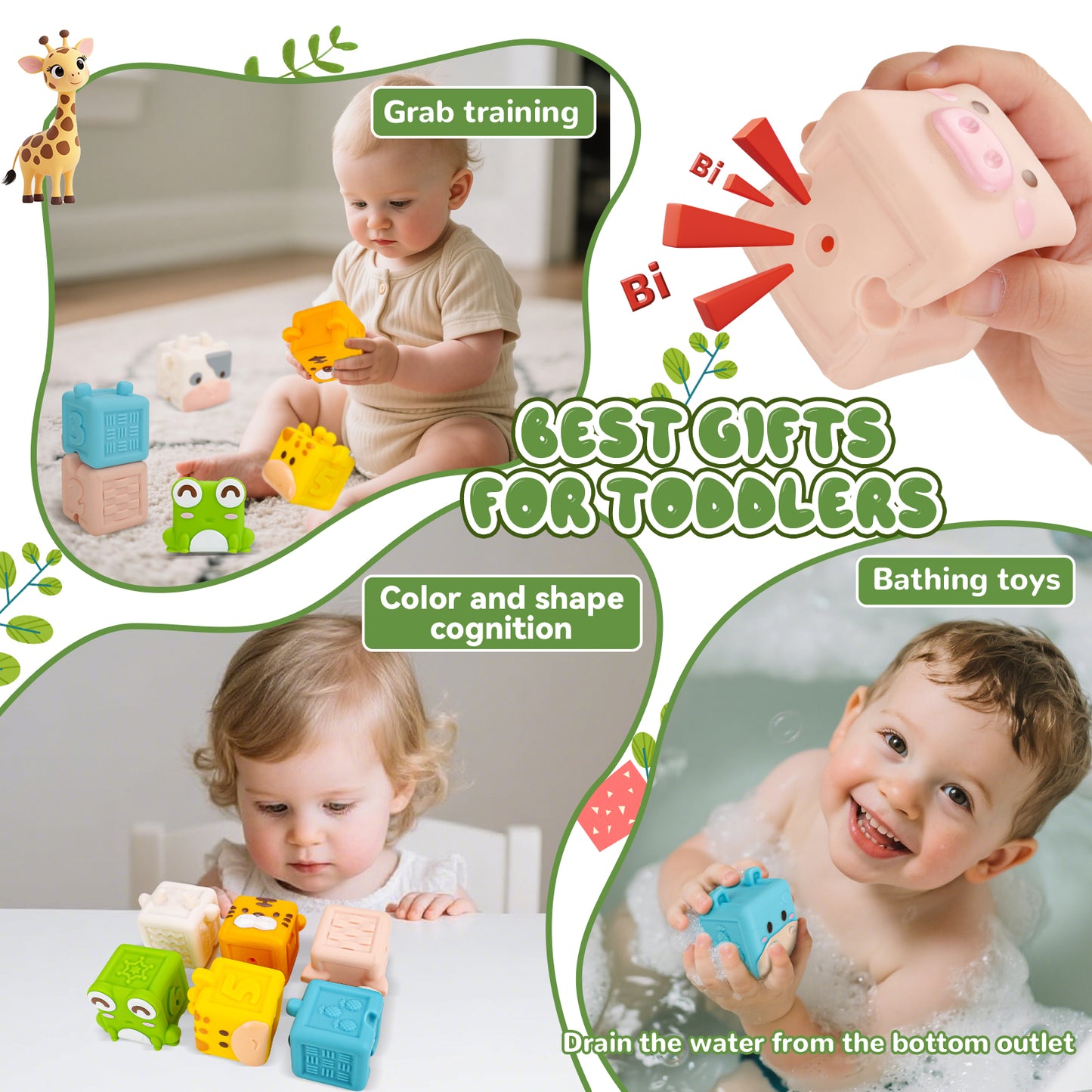 BOBOBELL Animal Soft Baby Blocks