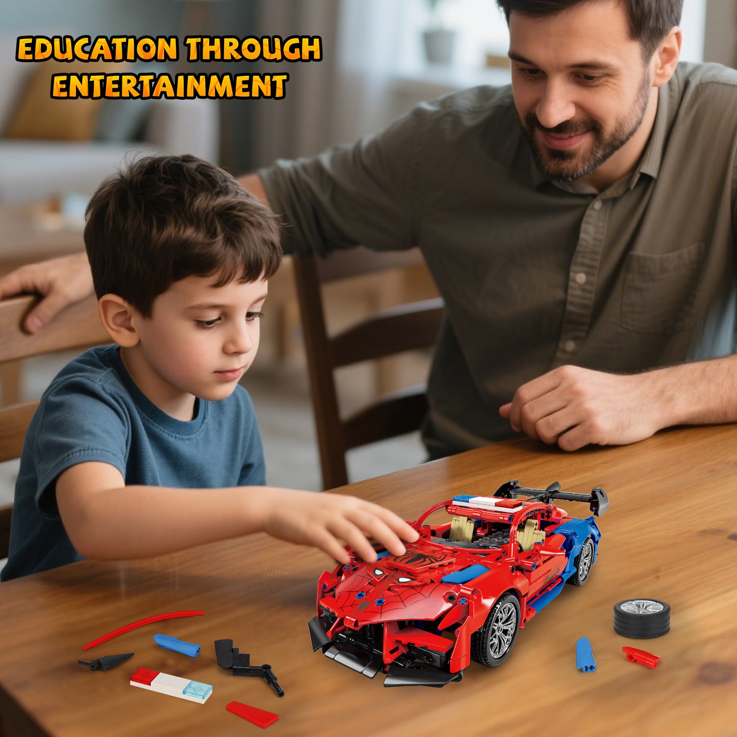 BOBOBELL 2 in 1 Remote Control Racing Car Building Blocks
