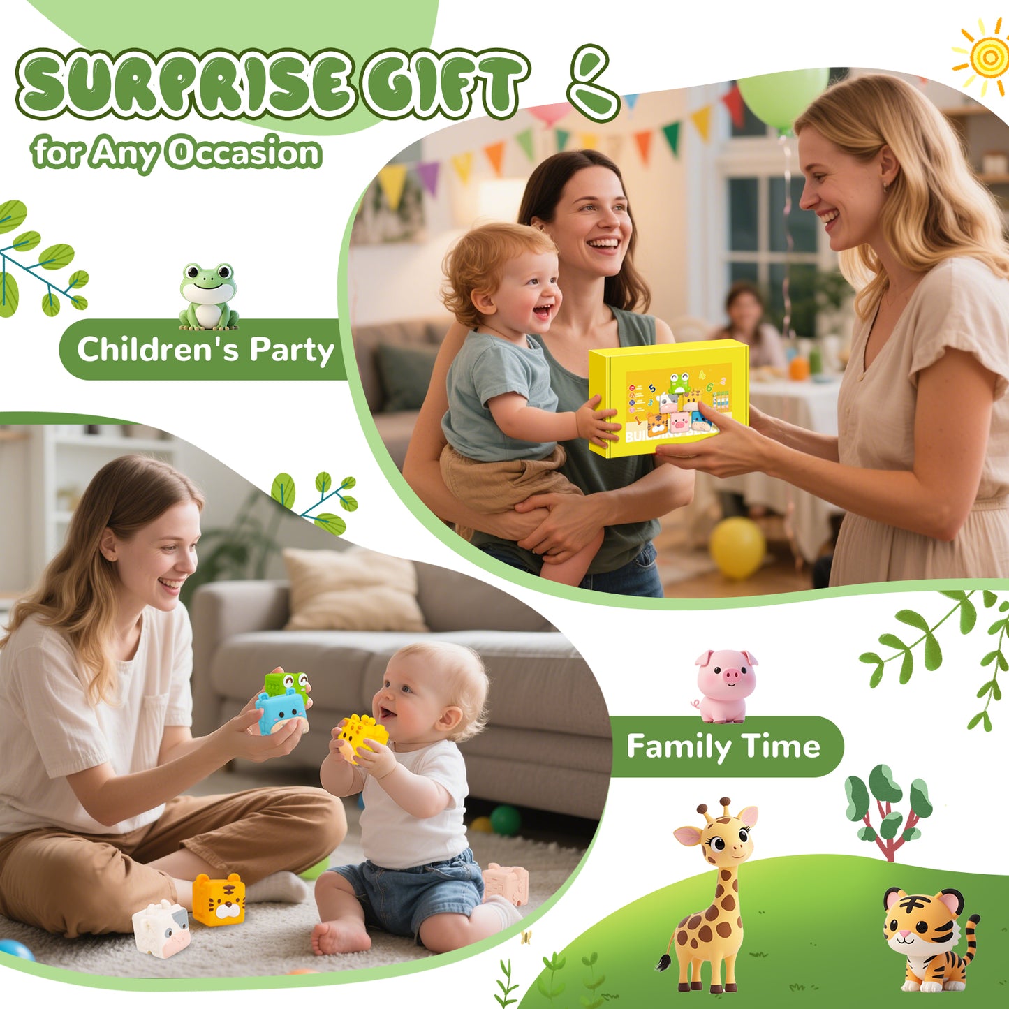 BOBOBELL Animal Soft Baby Blocks